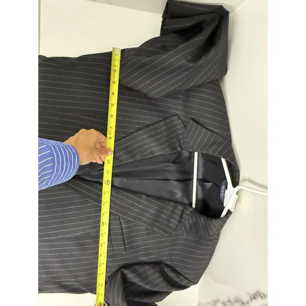 Brooks Brothers Blazer Mens 44R Gray Pinstripe Wool Cashmere Sport Coat 2 Button